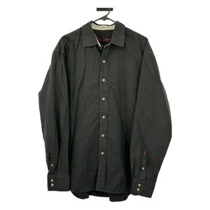 Robert Graham Men Button Front Dress Shirt Size XL Black Long Sleeve 100% Cotton